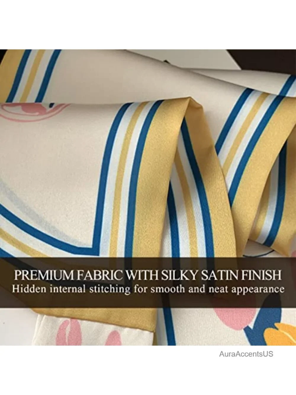 Skinny Silk Scarf Women Easy Pull-Through Narrow Long Neckerchief French Retro